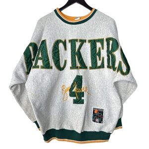 Vintage 90s Green Bay Packers NFL Legends Favre Spell Out Crewneck Sweatshirt XL